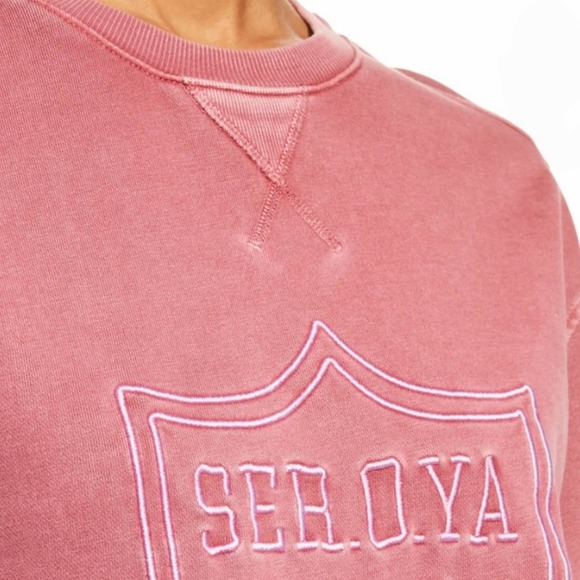 SER.O.YA Issac Collegiate-Inspired Sweatshirt Vintage Red Size L - Picture 5 of 11